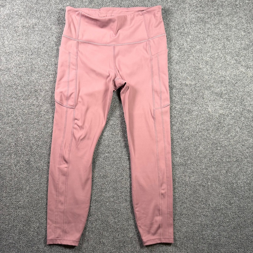Athleta Ultimate Stash 7/8 Tight Womens Medium Pink High Rise Pockets Leggings